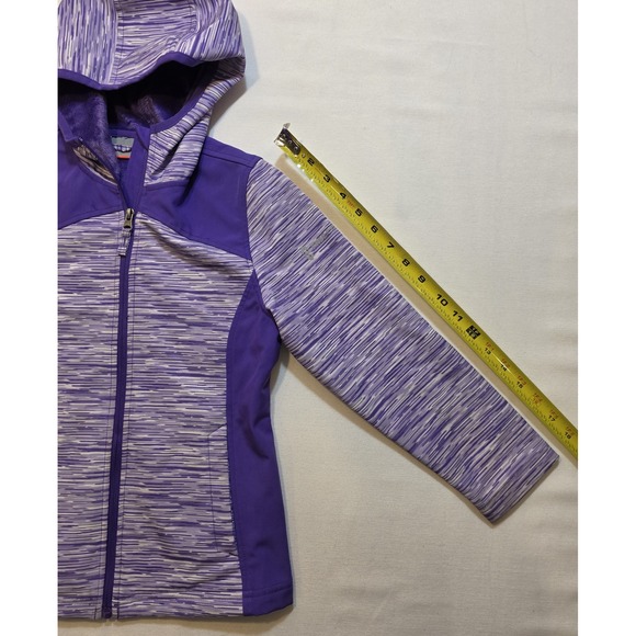 Free Country Girl's Two Tone Purple Softshell Full Zip Hooded Jacket. Size 7/8 - Picture 6 of 10